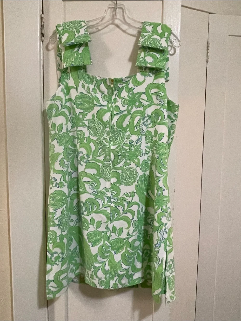 Lilly Pulitzer Green white blue anders skirted romper size large - Picture 7 of 10